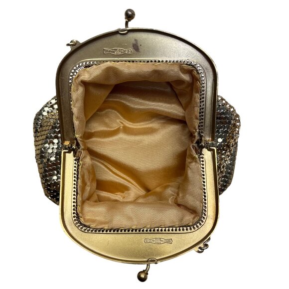 Whiting & Davis Co Women’s Gold Mesh Metal Frame Evening Coin Purse Size S - Picture 7 of 10